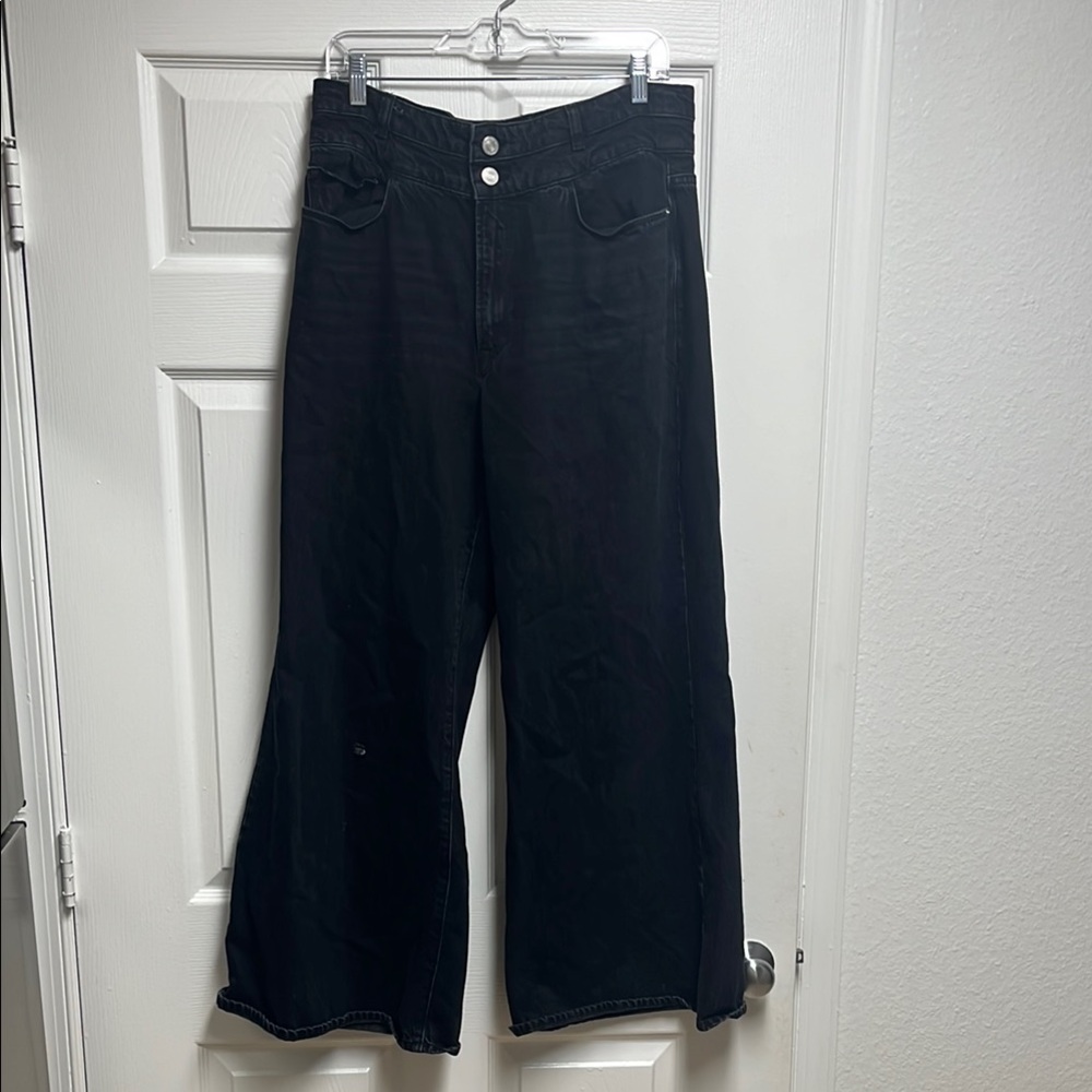 Frame Women's Black Wide-Leg Jeans